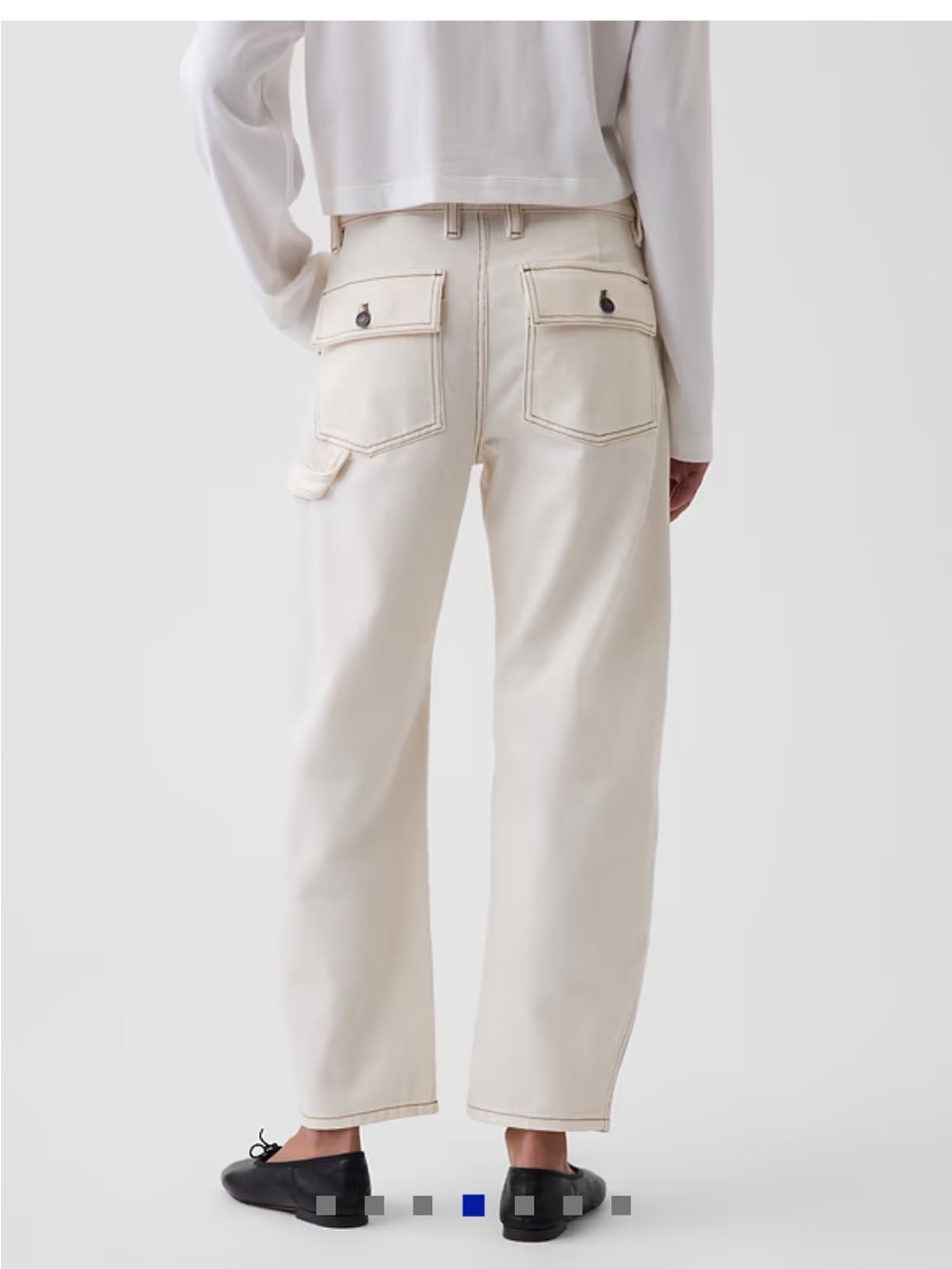 NWT. GAP Women's Cargo Barrel Jeans - Cream - Picture 3 of 8